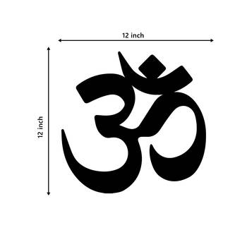 eCraftIndia "Om" Black Engineered Wood Wall Art Cutout, Ready to Hang Home Decor 3