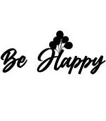 eCraftIndia "Be Happy" With Balloons Black Engineered Wood Wall Art Cutout, Ready to Hang Home Decor