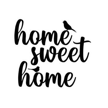 eCraftIndia "Home Sweet Home with Birds" Black Engineered Wood Wall Art Cutout, Ready to Hang Home Decor 1