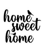 eCraftIndia "Home Sweet Home with Birds" Black Engineered Wood Wall Art Cutout, Ready to Hang Home Decor