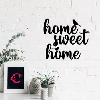 eCraftIndia "Home Sweet Home with Birds" Black Engineered Wood Wall Art Cutout, Ready to Hang Home Decor 4