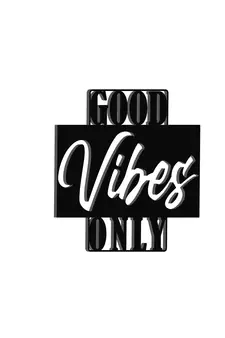 eCraftIndia "Good Vibes Only" Black Engineered Wood Wall Art Cutout, Ready to Hang Home Decor
