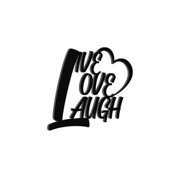 eCraftIndia "Live Love Laugh With Heart" Black Engineered Wood Wall Art Cutout, Ready to Hang Home Decor 2