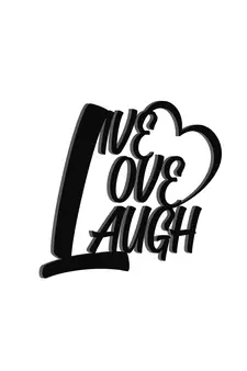 eCraftIndia "Live Love Laugh With Heart" Black Engineered Wood Wall Art Cutout, Ready to Hang Home Decor