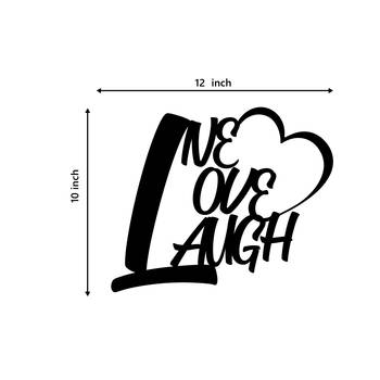 eCraftIndia "Live Love Laugh With Heart" Black Engineered Wood Wall Art Cutout, Ready to Hang Home Decor 3