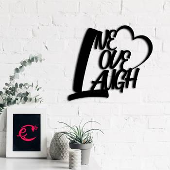 eCraftIndia "Live Love Laugh With Heart" Black Engineered Wood Wall Art Cutout, Ready to Hang Home Decor 4