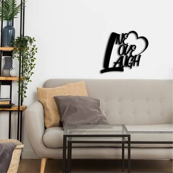 eCraftIndia "Live Love Laugh With Heart" Black Engineered Wood Wall Art Cutout, Ready to Hang Home Decor 5