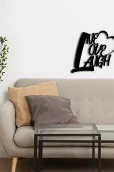 eCraftIndia "Live Love Laugh With Heart" Black Engineered Wood Wall Art Cutout, Ready to Hang Home Decor