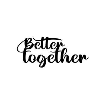 eCraftIndia "Better Together" Black Engineered Wood Wall Art Cutout, Ready to Hang Home Decor 1