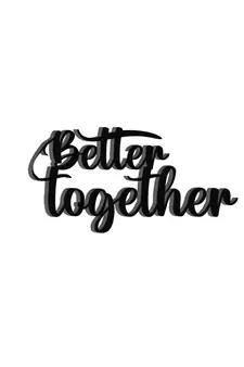 eCraftIndia "Better Together" Black Engineered Wood Wall Art Cutout, Ready to Hang Home Decor