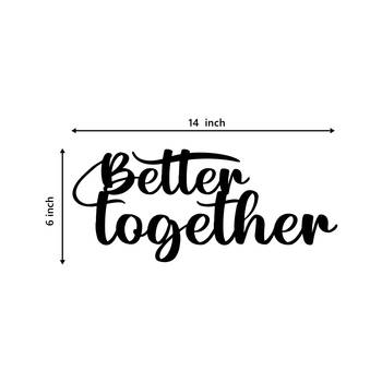eCraftIndia "Better Together" Black Engineered Wood Wall Art Cutout, Ready to Hang Home Decor 3