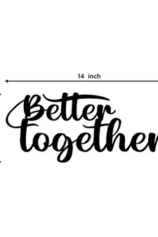 eCraftIndia "Better Together" Black Engineered Wood Wall Art Cutout, Ready to Hang Home Decor