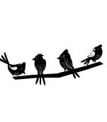 eCraftIndia "Birds on a Branch" Black Engineered Wood Wall Art Cutout, Ready to Hang Home Decor