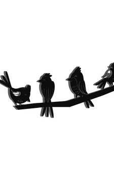 eCraftIndia "Birds on a Branch" Black Engineered Wood Wall Art Cutout, Ready to Hang Home Decor