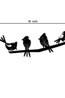eCraftIndia "Birds on a Branch" Black Engineered Wood Wall Art Cutout, Ready to Hang Home Decor