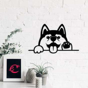 eCraftIndia "Dog Face" Black Engineered Wood Wall Art Cutout, Ready to Hang Home Decor 4