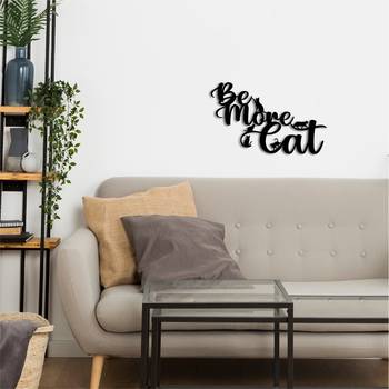eCraftIndia "Be More Cat" Black Engineered Wood Wall Art Cutout, Ready to Hang Home Decor 5