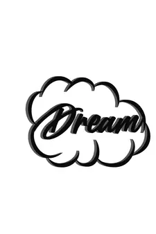 eCraftIndia "Dream" Black Engineered Wood Wall Art Cutout, Ready to Hang Home Decor