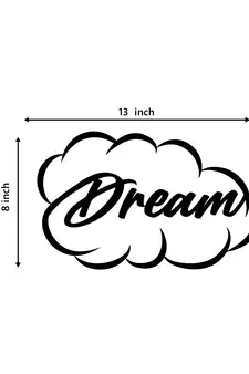 eCraftIndia "Dream" Black Engineered Wood Wall Art Cutout, Ready to Hang Home Decor