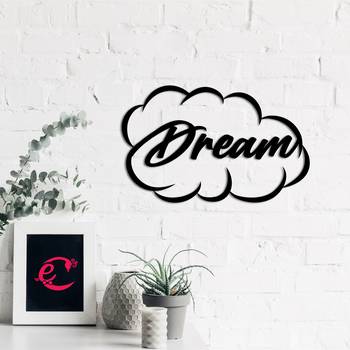 eCraftIndia "Dream" Black Engineered Wood Wall Art Cutout, Ready to Hang Home Decor 4