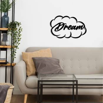 eCraftIndia "Dream" Black Engineered Wood Wall Art Cutout, Ready to Hang Home Decor 5