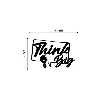 eCraftIndia "Think Big" Black Engineered Wood Wall Art Cutout, Ready to Hang Home Decor 3