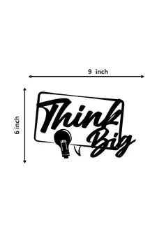 eCraftIndia "Think Big" Black Engineered Wood Wall Art Cutout, Ready to Hang Home Decor