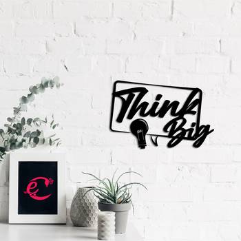 eCraftIndia "Think Big" Black Engineered Wood Wall Art Cutout, Ready to Hang Home Decor 4