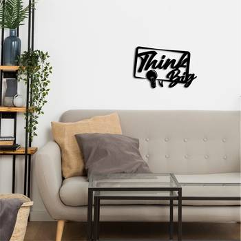 eCraftIndia "Think Big" Black Engineered Wood Wall Art Cutout, Ready to Hang Home Decor 5