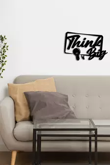 eCraftIndia "Think Big" Black Engineered Wood Wall Art Cutout, Ready to Hang Home Decor