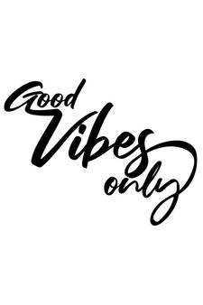 eCraftIndia "Good Vibes Only" Black Engineered Wood Wall Art Cutout, Ready to Hang Home Decor