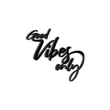 eCraftIndia "Good Vibes Only" Black Engineered Wood Wall Art Cutout, Ready to Hang Home Decor 2