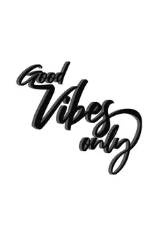 eCraftIndia "Good Vibes Only" Black Engineered Wood Wall Art Cutout, Ready to Hang Home Decor