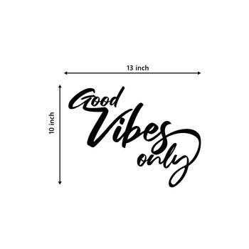 eCraftIndia "Good Vibes Only" Black Engineered Wood Wall Art Cutout, Ready to Hang Home Decor 3