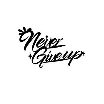 eCraftIndia "Never Give Up" Black Engineered Wood Wall Art Cutout, Ready to Hang Home Decor 1
