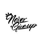 eCraftIndia "Never Give Up" Black Engineered Wood Wall Art Cutout, Ready to Hang Home Decor
