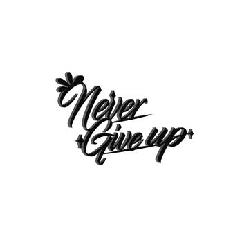 eCraftIndia "Never Give Up" Black Engineered Wood Wall Art Cutout, Ready to Hang Home Decor 2