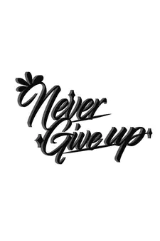 eCraftIndia "Never Give Up" Black Engineered Wood Wall Art Cutout, Ready to Hang Home Decor