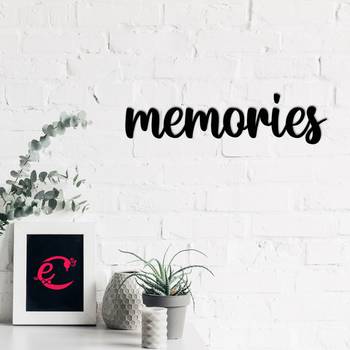 eCraftIndia "Memories" Black Engineered Wood Wall Art Cutout, Ready to Hang Home Decor 4