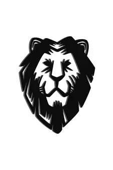 eCraftIndia "Lion Face" Black Engineered Wood Wall Art Cutout, Ready to Hang Home Decor