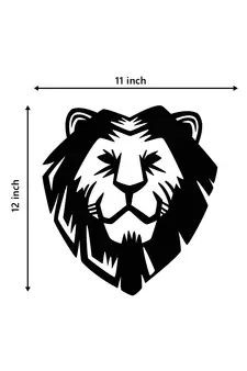 eCraftIndia "Lion Face" Black Engineered Wood Wall Art Cutout, Ready to Hang Home Decor
