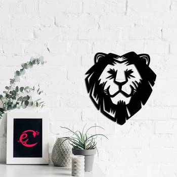 eCraftIndia "Lion Face" Black Engineered Wood Wall Art Cutout, Ready to Hang Home Decor 4