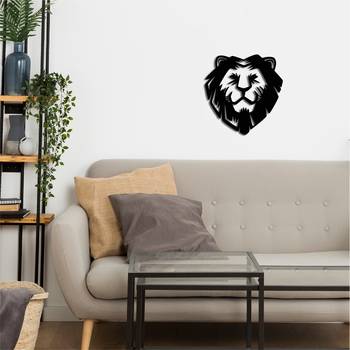eCraftIndia "Lion Face" Black Engineered Wood Wall Art Cutout, Ready to Hang Home Decor 5