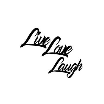 eCraftIndia "Live Love Laugh" Black Engineered Wood Wall Art Cutout, Ready to Hang Home Decor 1