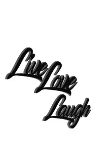 eCraftIndia "Live Love Laugh" Black Engineered Wood Wall Art Cutout, Ready to Hang Home Decor