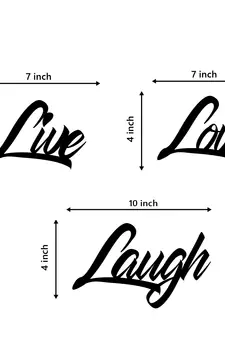 eCraftIndia "Live Love Laugh" Black Engineered Wood Wall Art Cutout, Ready to Hang Home Decor