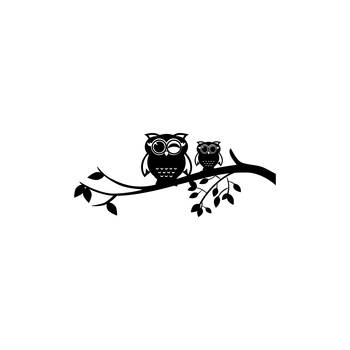 eCraftIndia "2 Owls on a Tree Branch" Black Engineered Wood Wall Art Cutout, Ready to Hang Home Decor 1