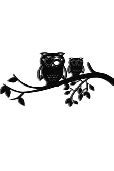eCraftIndia "2 Owls on a Tree Branch" Black Engineered Wood Wall Art Cutout, Ready to Hang Home Decor