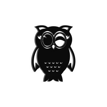 eCraftIndia "Owl" Black Engineered Wood Wall Art Cutout, Ready to Hang Home Decor 2