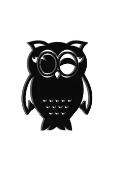 eCraftIndia "Owl" Black Engineered Wood Wall Art Cutout, Ready to Hang Home Decor